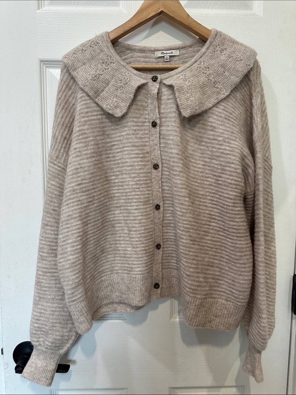 Madewell Neutral Cream Cable Knit Sweater